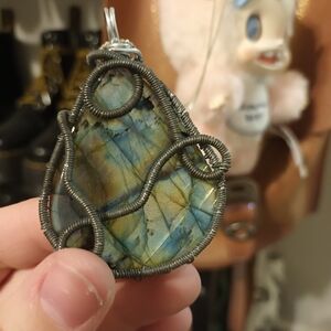 Unique Wrapped Stone Necklace